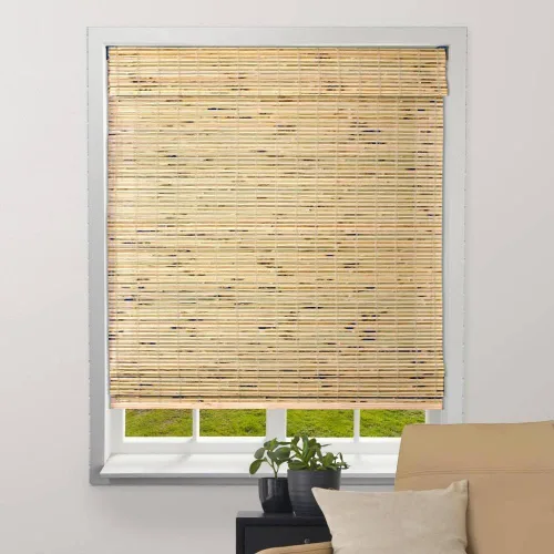 Miniatura 13 de ARLO BLINDS - Persianas romanas de bambú natural traslúcido con faldón y sin cordón para ventanas interiores, incluye herrajes de montaje, 20