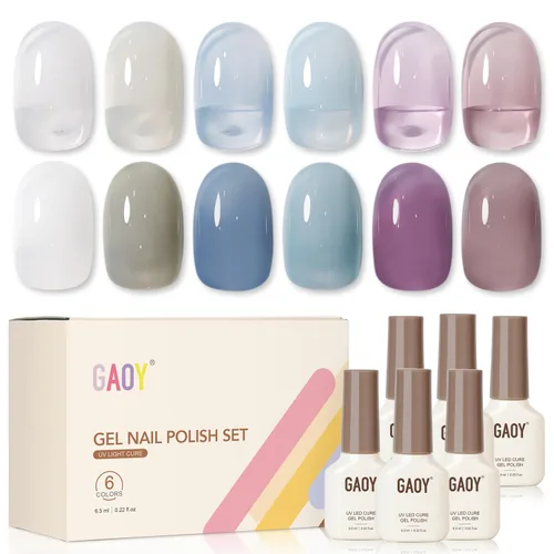 Miniatura 18 de GAOY Berry Collection - Esmalte de uñas en gel, color rosa intenso, borgoña, rojo, cereza y magenta, kit de esmalte de uñas para manicura de salón