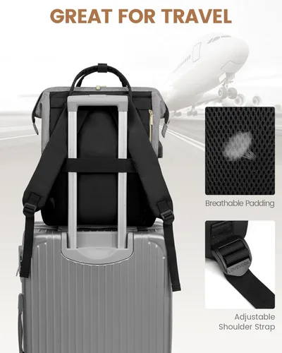Miniatura 7 de LOVEVOOK - Mochila para ordenador portátil para mujer, de moda, de negocios, de viaje, mochila para estudiantes, mochila de trabajo para profesores