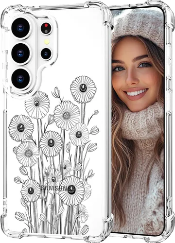Miniatura 67 de Hungo Funda compatible con Samsung Galaxy S23 con diseño floral y bonito diseño transparente, femenino para mujeres y niñas, con hermoso clavel