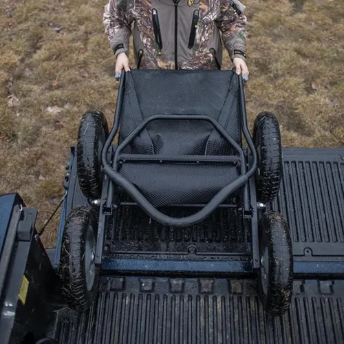 Miniatura 6 de Hawk Crawler Carro plegable multiusos, carrito de caza de ciervos y pesca con capacidad de 500 lb para transportar caza, carnada, equipo de caza