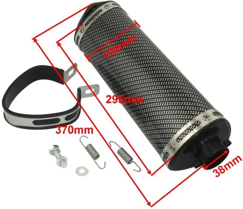 Miniatura 2 de Silenciador de escape de 38 mm con silenciador extraíble y abrazadera para 125cc 140cc 150cc 160cc Pit Dirt Bike ATV Quad Motorcycle Motocross XR