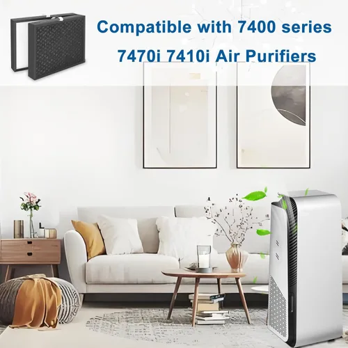 Miniatura 3 de Paquete de 1 filtro de repuesto 7400 compatible con filtro de repuesto para purificador de aire Blueair 7400, modelo 7470i, 7410i. Filtro