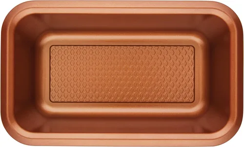 Miniatura 2 de Ayesha Curry Bakeware - Juego de moldes antiadherentes para pastel de carne/pan, dos de 9 x 5 pulgadas, cobre