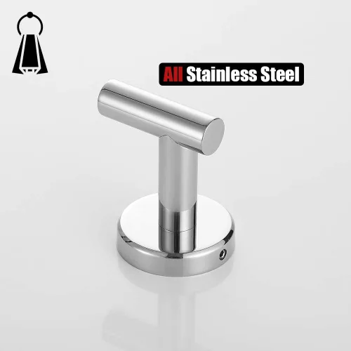 Miniatura 8 de JQK Gancho de toalla de baño cromado, gancho para abrigo/albornoz de acero inoxidable 304 para baño, cocina, garaje, montado en la pared