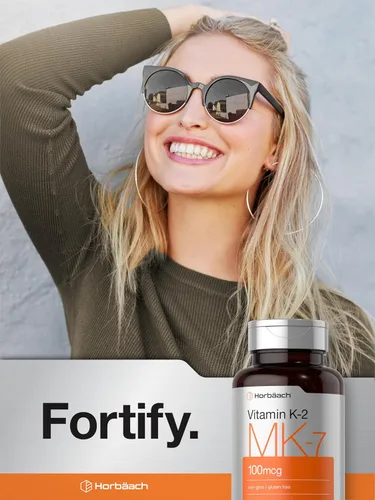 Miniatura 6 de Horbäach Vitamina K2 MK7 100mcg 250 cápsulas blandas Suplemento sin OMG, sin gluten