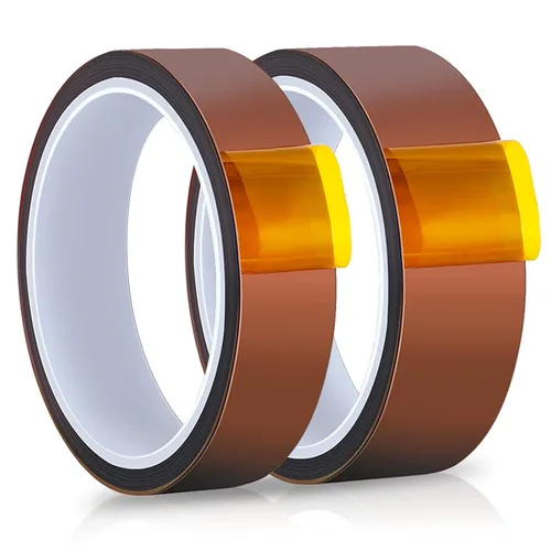 Outus 2 rollos de cinta de transferencia de calor por sublimación de 20 mm x 33 m, 30 mm x 33 m, total 216 pies, cinta de alta temperatura, Marrón