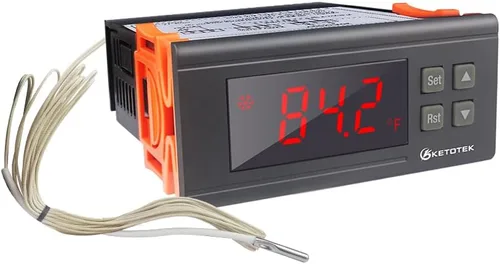 Controlador de temperatura digital KETOTEK KT8230 Termostato regulador 120VAC 30A Fahrenheit -22~572℉ Calefacción enfriamiento para incubadora,