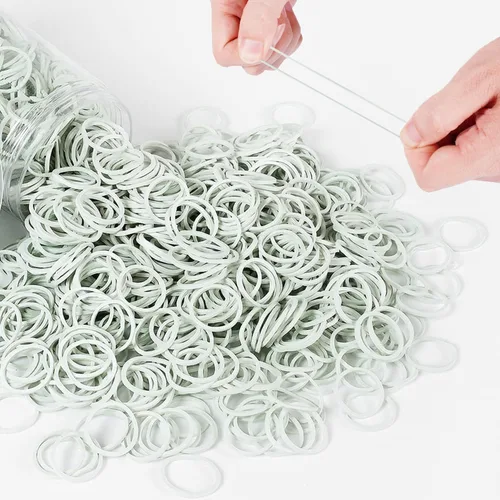 Miniatura 4 de HOYOLS Bandas de goma de pelo blanco de 3/4 pulgadas para ligas para el cabello, pequeñas bandas elásticas para coleta de caballo para mujeres