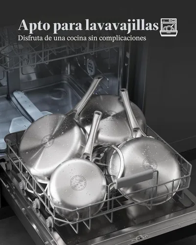 Miniatura 5 de Juego de utensilios de cocina de acero inoxidable, juego de ollas y sartenes de tirador, 13 piezas de utensilios de cocina de inducción de acero