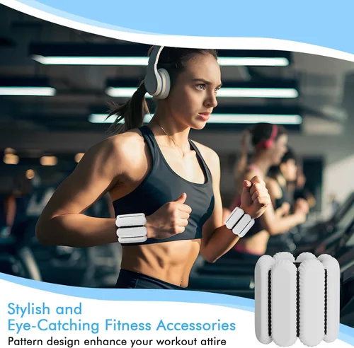 Miniatura 2 de Pesas de muñeca y tobillo para mujer, pesas ajustables para tobillo, pulseras de silicona para entrenamiento de fuerza, pesas de muñeca y tobillo
