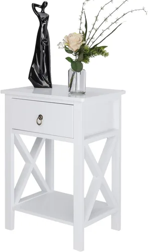Miniatura 5 de Mesitas de noche para sofá de 2 niveles, mesa auxiliar para sala de estar, muebles de dormitorio