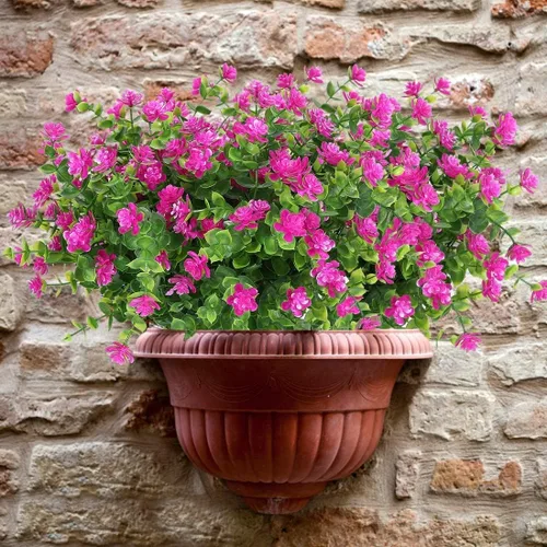 Miniatura 4 de 8 paquetes de flores artificiales para exteriores, mamás falsas resistentes a los rayos UV, plantas de plástico para interiores y exteriores