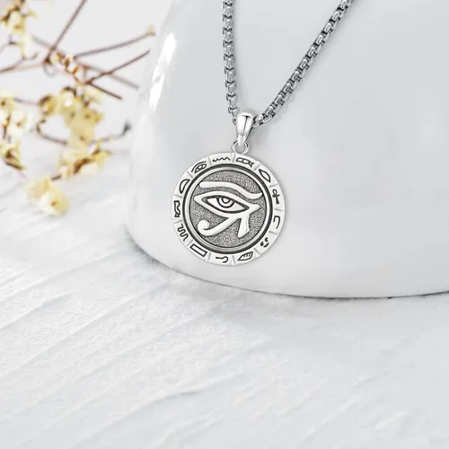Miniatura 69 de Collar de pentagrama de plata de ley con triple luna, diosa celta, nudo celta, nudo de brujas, Ankh, sol y luna, Hécate, lilith, Santa Muerte