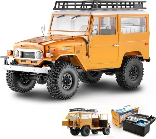 BEEZRC FMS 1/10 RC Crawler FJ40 Toyota con licencia 4WD 2.4G Modelo Car Hobby 4x4 Rock Crawler Offroad Truck Auto de control remoto con transmisor