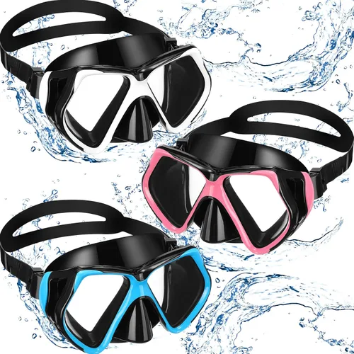 Miniatura 11 de Fabbay 3 gafas de natación con cubierta para la nariz, gafas de natación para adultos, esnórquel, paquete de gafas de natación para jóvenes, hombres