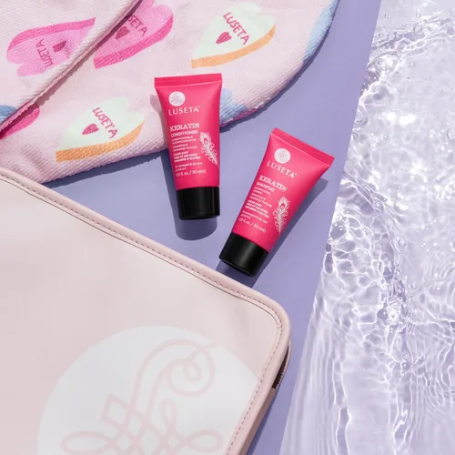 Miniatura 9 de Luseta - Juego de champú y acondicionador de viaje de queratina para cabello seco, dañado o tratado con color, suavizar e hidratar, mini kit