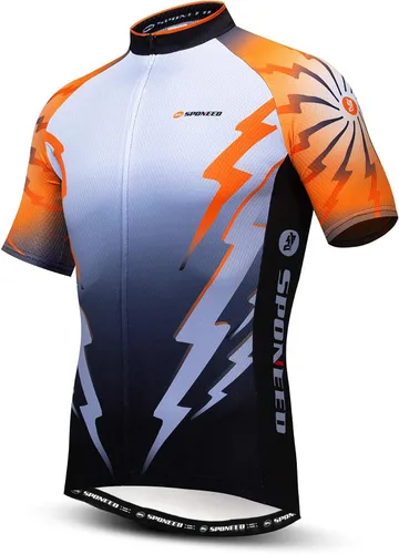 Miniatura 26 de sponeed - Jerséis de ciclismo para hombre, tops, camisas de ciclismo, manga corta, atuendo de ciclismo, chaqueta de ciclismo de cierre completo