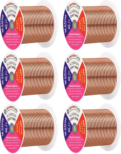 Miniatura 131 de Mandala Crafts - Alambre de aluminio anodizado de 8 calibre para hacer joyas - 9.75 m de alambre flexible negro colorido - Flexible para bonsái
