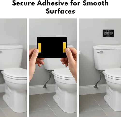 Miniatura 7 de Señal de inodoro con texto en inglés «Do Not Flush System» (acrílico negro de 5 x 3.5 pulgadas) – Letrero de «Do Not Flush Anything Except Toilet