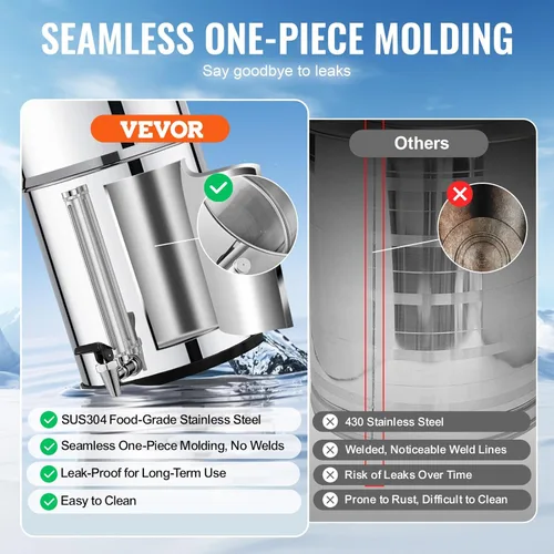 Miniatura 3 de VEVOR Sistema de filtro de agua alimentado por gravedad, sistema de sobremesa de acero inoxidable 304 de 2.25G, sistema de filtración de agua, Nivel