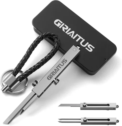 Miniatura 9 de EDC Cuchillo de Bolsillo 2 en 1 Llavero Pinzas de Precisión Multiherramienta Cortador de Cajas Retráctil Multi Herramienta Cuchillo Utilitario