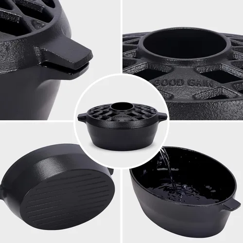 Miniatura 5 de G Good Gain Vaporizador para Estufa de Leña, Humidificador de Chimenea, Humidificador de Hierro Fundido para Estufa, Acabado Negro Mate, Resistente