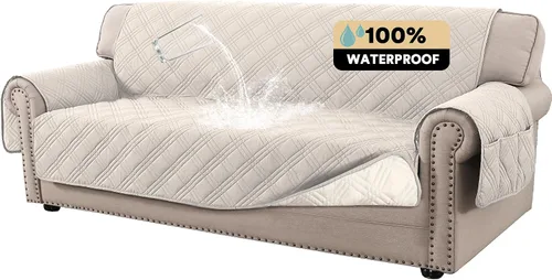Miniatura 31 de PrinceDeco - Funda para sofá reclinable 100% impermeable, funda para sofá para sala, protector de muebles resistente al agua con correas elásticas