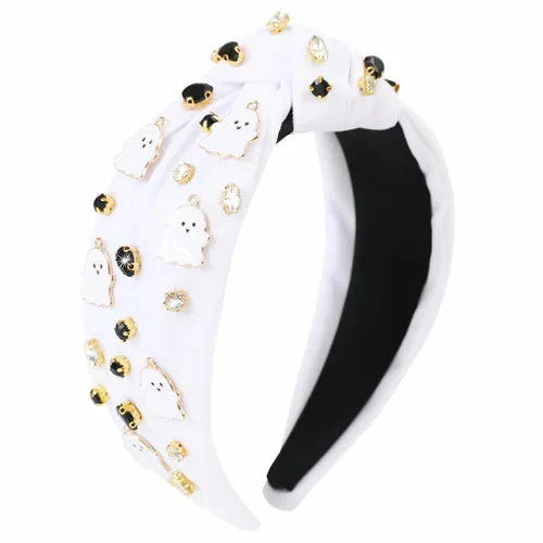 Miniatura 23 de Diademas de fantasma de Halloween para mujer, diadema de araña espeluznante con cuentas de diamantes de imitación de cristal, accesorios