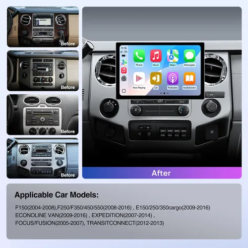 Miniatura 2 de Actualización de radio de coche de 11.5 pulgadas para Ford F150 Car Stereo 2004~2008, F250/F350/450 2008~2016 con CarPlay inalámbrico y Android