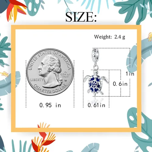 Miniatura 6 de Bear Koala Sea Turtle Bee Butterfly Owl Lucky Cat Charm Animal World Bead para pulsera europea, Esmalte, Base