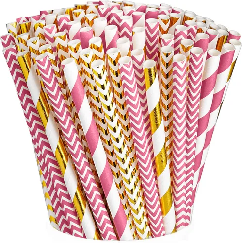 Miniatura 8 de Comfy Package [50 unidades] Batido de papel jumbo de 0.394 in y pajitas Boba – Pajitas de papel biodegradables para batidos, batidos y té