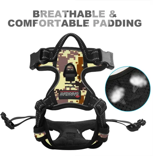 Miniatura 8 de BARKBAY - Arnés para perro sin tirones con clip frontal, material resistente y reflectante, asa de fácil control para pasear perros grandes