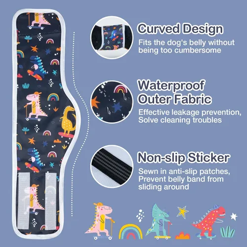 Miniatura 4 de MICOOYO Pañal para Perro Macho Ligero Envolturas para Perro Pañales Lavables para Perros Bandas para Vientre de Perrito para Perros Machos, Pañales