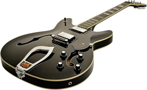 Miniatura 5 de Hagstrom Guitarra eléctrica semihueca Viking - Negro brillante