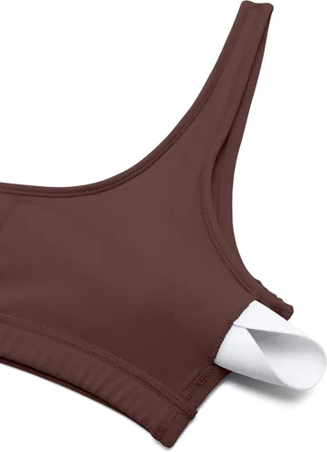 Miniatura 31 de CRZ YOGA Butterluxe - Mini brasier para mujer, cuello redondo, de bajo impacto, inalámbrico, deportivo, yoga, acolchado, para entrenamiento