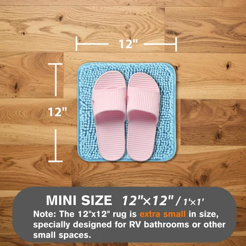 Miniatura 527 de Alfombra de baño pequeña de 12 x 18 pulgadas, lavable y absorbente, antideslizante, alfombra de baño de felpilla gruesa y suave para baño, ducha
