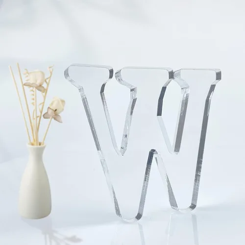 Miniatura 22 de Letras acrílicas diseñables de 4 pulgadas, letras acrílicas sin terminar para decoración de pared, letras decorativas de pie en rodajas, decoración