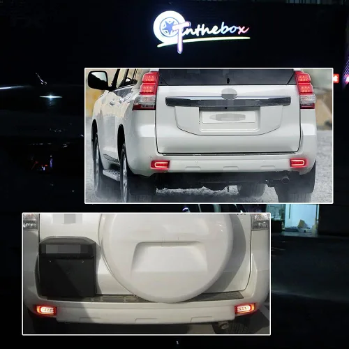 Miniatura 6 de 3D óptico rojo LED parachoques trasero reflectores freno luz trasera lámparas kit para Toyota Land Cruiser PRADO FJ150 2010 2011 2012 2013 2014 2015