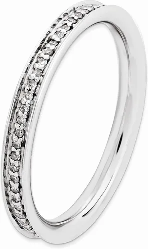 Miniatura 3 de Banda de diamante apilable de plata de ley de 0.089in, 15 quilates HII3