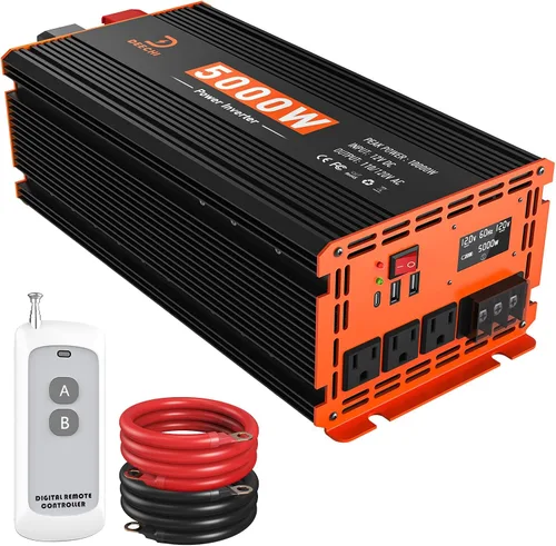 Miniatura 11 de Inversor de corriente de 3000 W de 12 V CC a 110 V/120 V CA convertidor para RV/camión/barco/campamento/inversor de energía solar fuera de la red