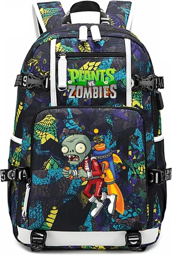 Miniatura 19 de ISaikoy Game Plants vs. Zombies - Mochila de hombro para libros, mochila escolar, mochila para computadora portátil, color azul20