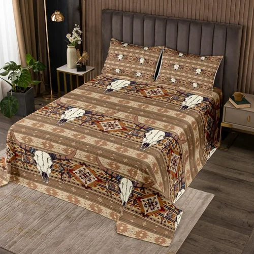 Miniatura 12 de Erosebridal Juego de edredón tribal bohemio azteca negro blanco étnico bohemio juego de colcha Queen Western Southwestern juego de ropa de cama