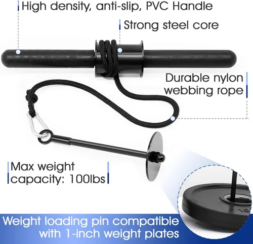 Miniatura 3 de Yes4All Wrist and Forearm Blaster, Build Massive Grip Strength & Muscles with Steel Wrist Roller & Forearm Roller, Heavy Duty Arm Blaster Fits 1" &