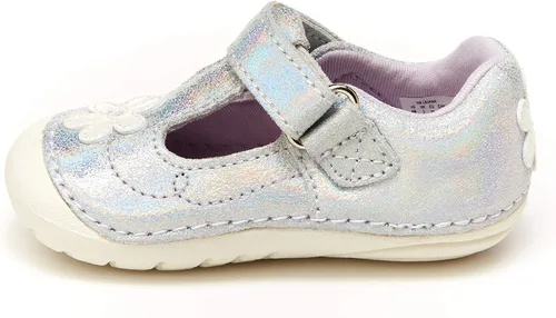 Miniatura 4 de Stride Rite Liliana Mary Jane de movimiento suave unisex para niños, Iridiscente, 3 Infant