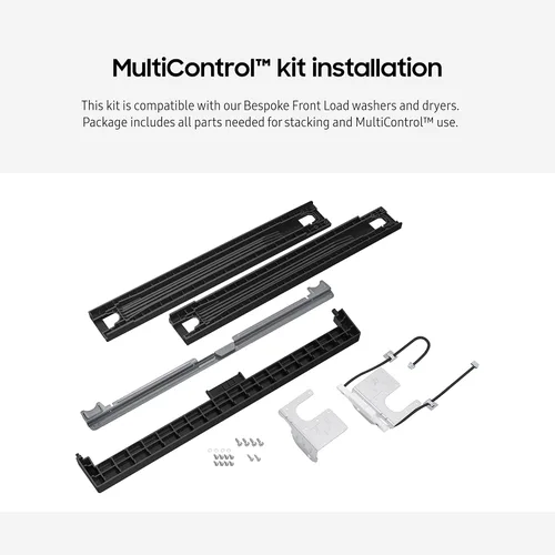 Miniatura 4 de Kit de apilamiento y control múltiple a medida para lavadora y secadora Samsung, incluye cubierta de espacio para llenar el espacio entre