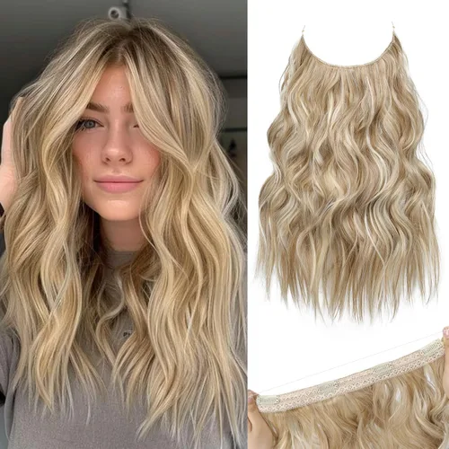 Miniatura 22 de REECHO Extensiones de cabello con alambre invisible con trama de encaje más delgada y suave