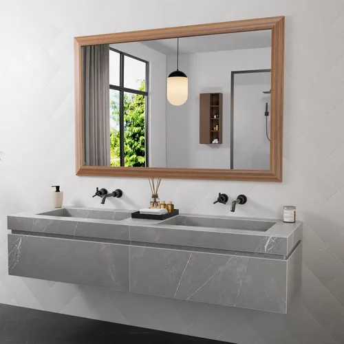 Miniatura 117 de Amorho Espejo de Baño Negro, Espejos de Pared de 24x30 Pulgadas con Marco de Metal Grueso para Sobre el Fregadero, Dormitorio, Sala de Estar