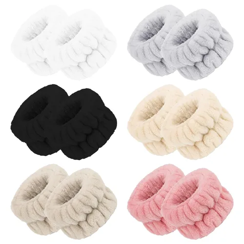 Miniatura 11 de WHAVEL Pulseras de lavado facial (6 pares), pulseras absorbentes de spa para lavar la cara, bandas de lavado, evitan que el líquido se derrame por