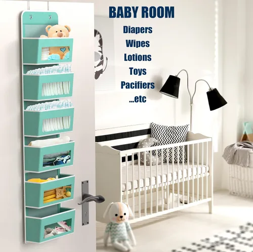 Miniatura 3 de Simple Houseware - Organizador con 6 bolsillos con ventana transparente para colgar de la puerta del armario, para recámara, baño, despensa